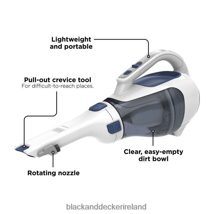 BLACK+DECKER dustbuster Handheld Vacuum Cordless Ink Blue 2TNNR244 Cleaning