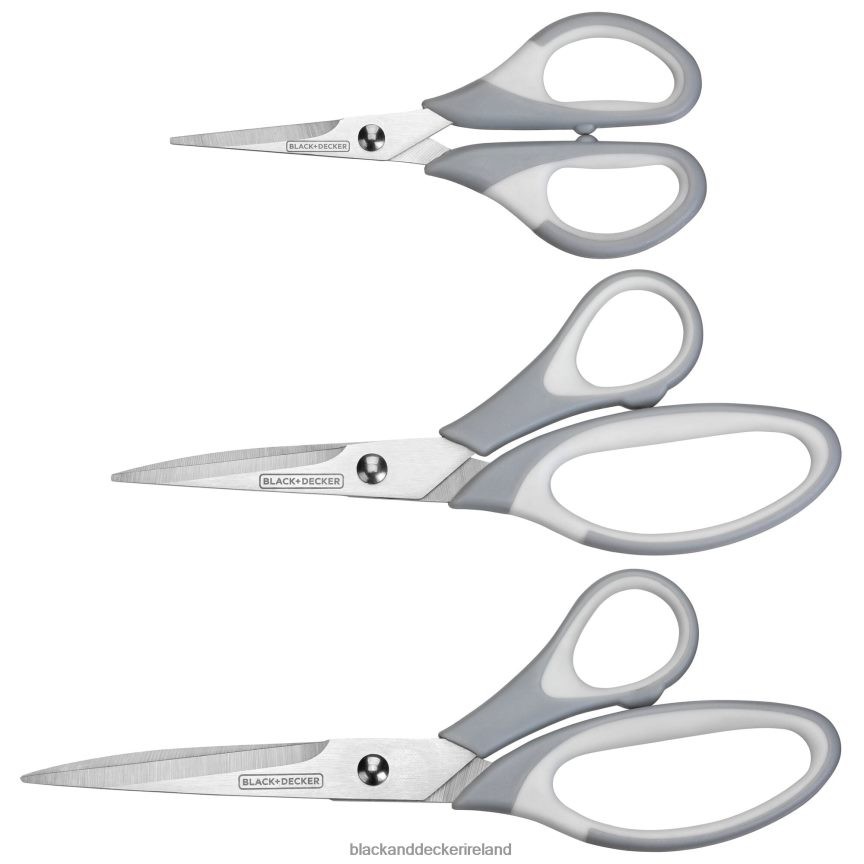 BLACK+DECKER Scissors Multi-Pack with 5.5 in. 6.5 in. and 8.5 in. Multipurpose Scissors 2TNNR2150 Home & Lifestyle
