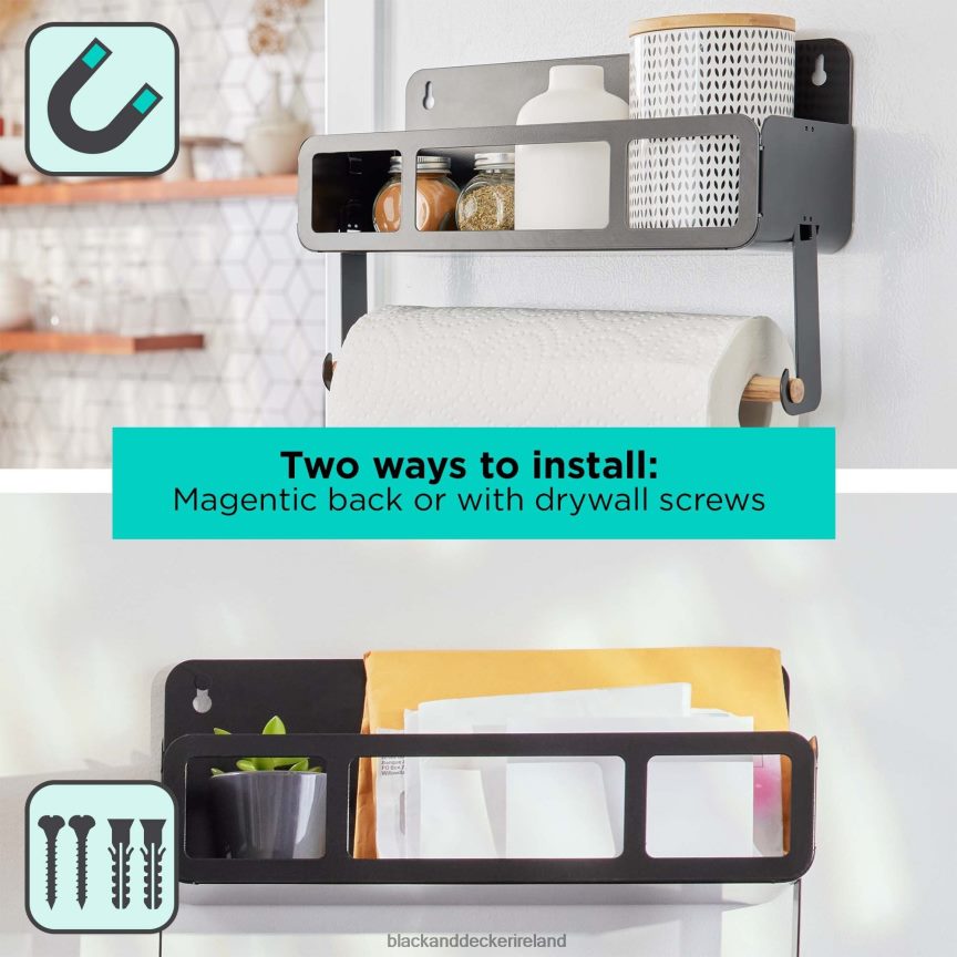BLACK+DECKER Black Hanging/Magnetic Rack System-Shelf W/Brackets 2TNNR2128 Home & Lifestyle