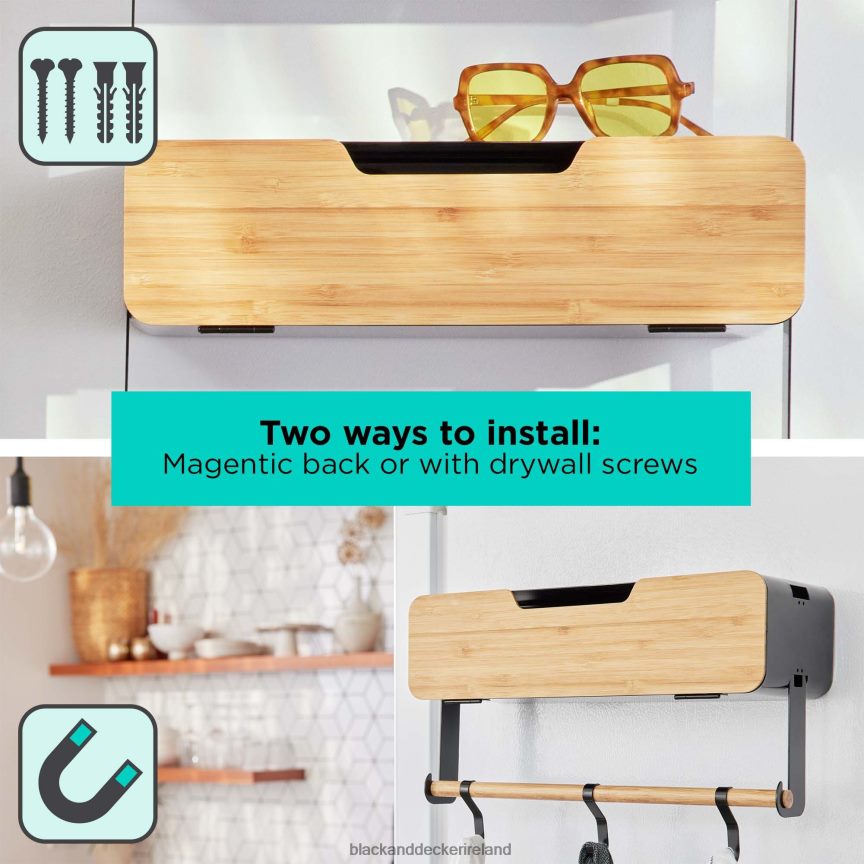 BLACK+DECKER Hanging/Magnetic Rack System - Shelf With Door W/Brackets (T) 2TNNR2127 Home & Lifestyle