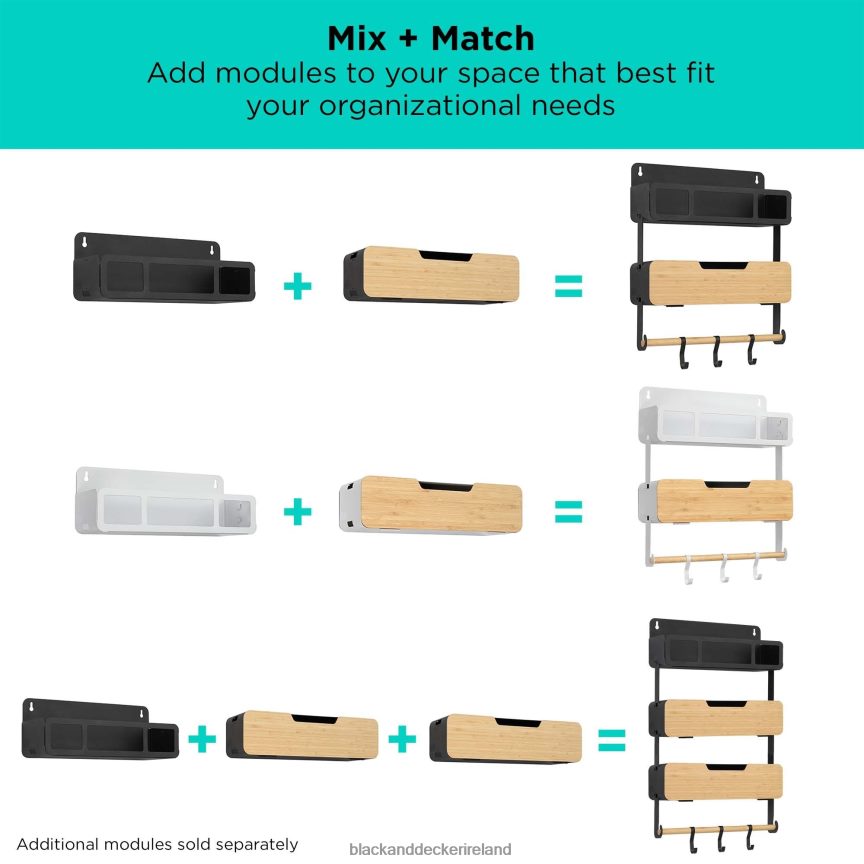 BLACK+DECKER White Hanging/Magnetic Rack System-Shelf W/Door 2TNNR2126 Home & Lifestyle