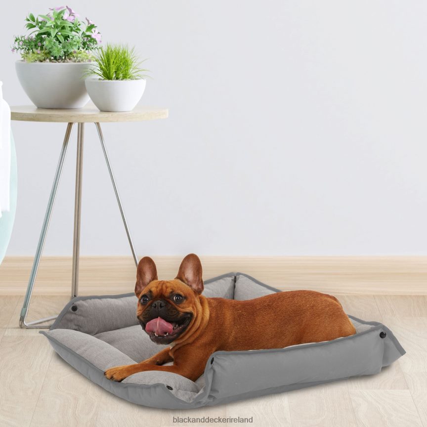 BLACK+DECKER Four Way Pet Bed for Large Dogs 28X24X3 In Grey 2TNNR2232 Home & Lifestyle