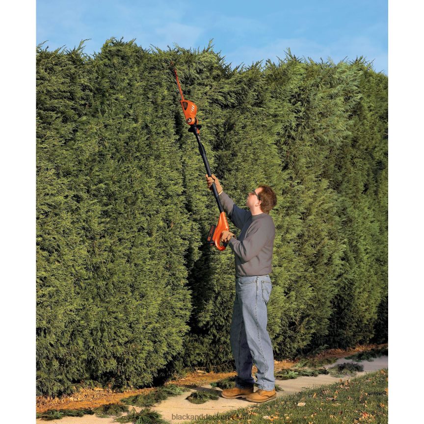 BLACK+DECKER 20V MAX POWERCONNECT 18 in. Cordless Pole Hedge Trimmer Tool Only 2TNNR2400 Outdoor