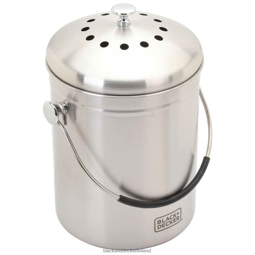 BLACK+DECKER Countertop Compost Bin Stainless Steel 166 oz. 2TNNR2409 Outdoor