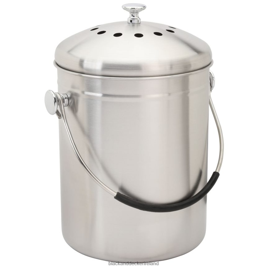 BLACK+DECKER Countertop Compost Bin Stainless Steel 166 oz. 2TNNR2409 Outdoor