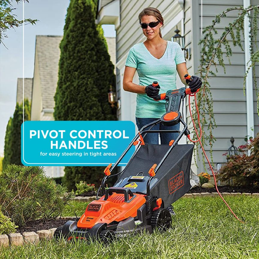 BLACK+DECKER Electric Lawn Mower 10-Amp 15-Inch Corded 2TNNR2427 Outdoor