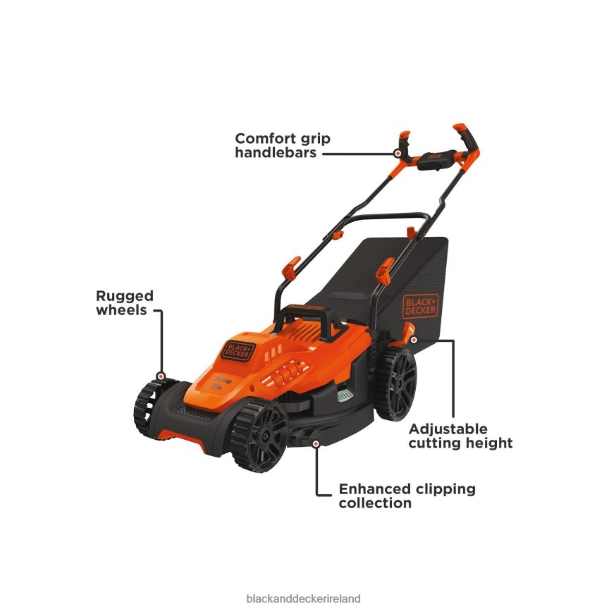 BLACK+DECKER Electric Lawn Mower With Bike Handle 15-Inch 10-Amp Corded 2TNNR2418 Outdoor