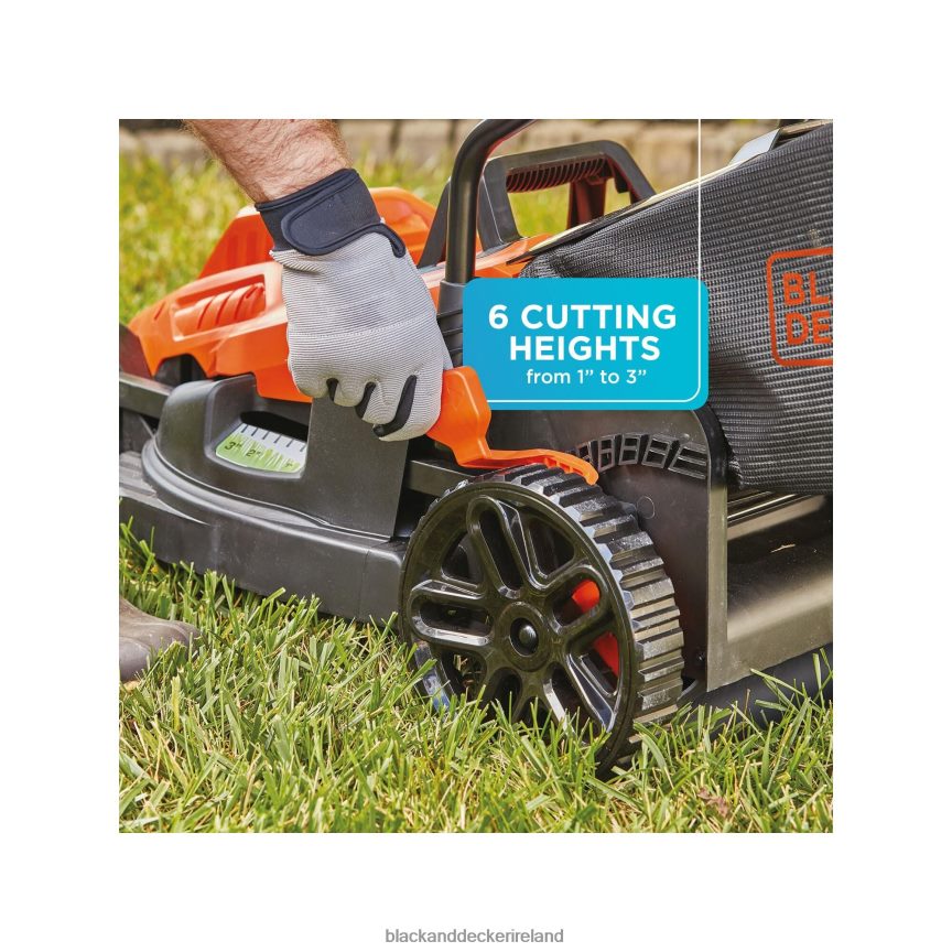 BLACK+DECKER Electric Lawn Mower With Bike Handle 15-Inch 10-Amp Corded 2TNNR2418 Outdoor