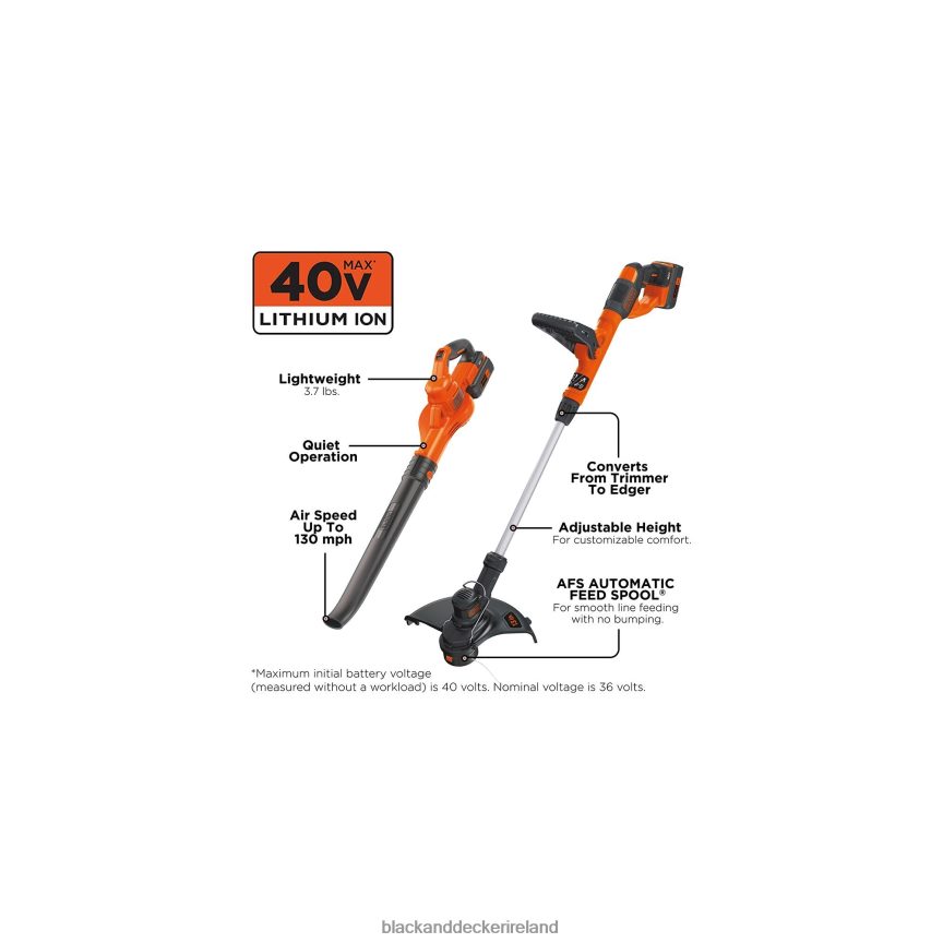 BLACK+DECKER 40V MAX Lithium String Trimmer/Sweeper Combo Kit 2TNNR2441 Outdoor
