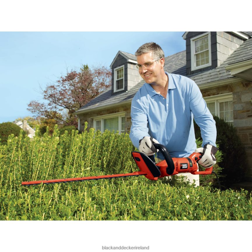 BLACK+DECKER Hedge Trimmer Rotating Handle Dual Blade Action Blades 3.3-Amp 24-Inch 2TNNR2495 Outdoor