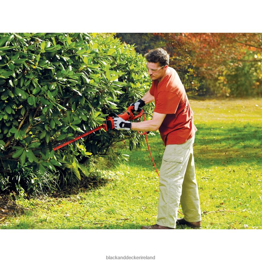 BLACK+DECKER Hedge Trimmer Rotating Handle Dual Blade Action Blades 3.3-Amp 24-Inch 2TNNR2495 Outdoor