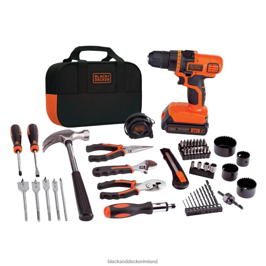 BLACK+DECKER 20V MAX Drill & Home Tool Kit 68 Piece 2TNNR2551 Tools