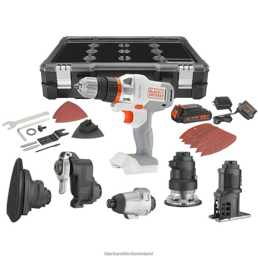 BLACK+DECKER 20V MAX MATRIX Cordless Combo Kit 6-Tool White And Orange 2TNNR2528 Tools