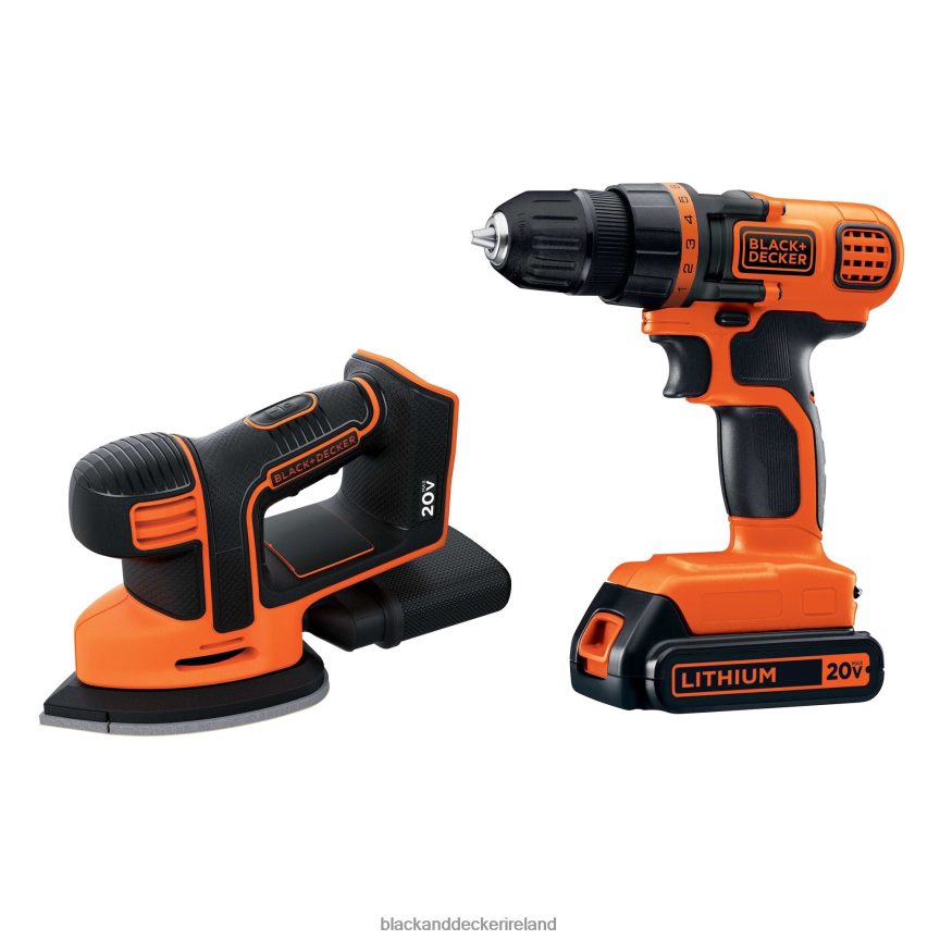 BLACK+DECKER 20V MAX POWERCONNECT Cordless Drill/Driver MOUSE Detail Sander Combo Kit 2TNNR2543 Tools