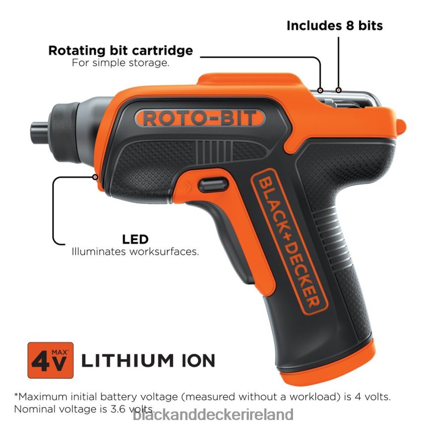 BLACK+DECKER 4V MAX Cordless Screwdriver With Bit Storage 2TNNR2560 Tools