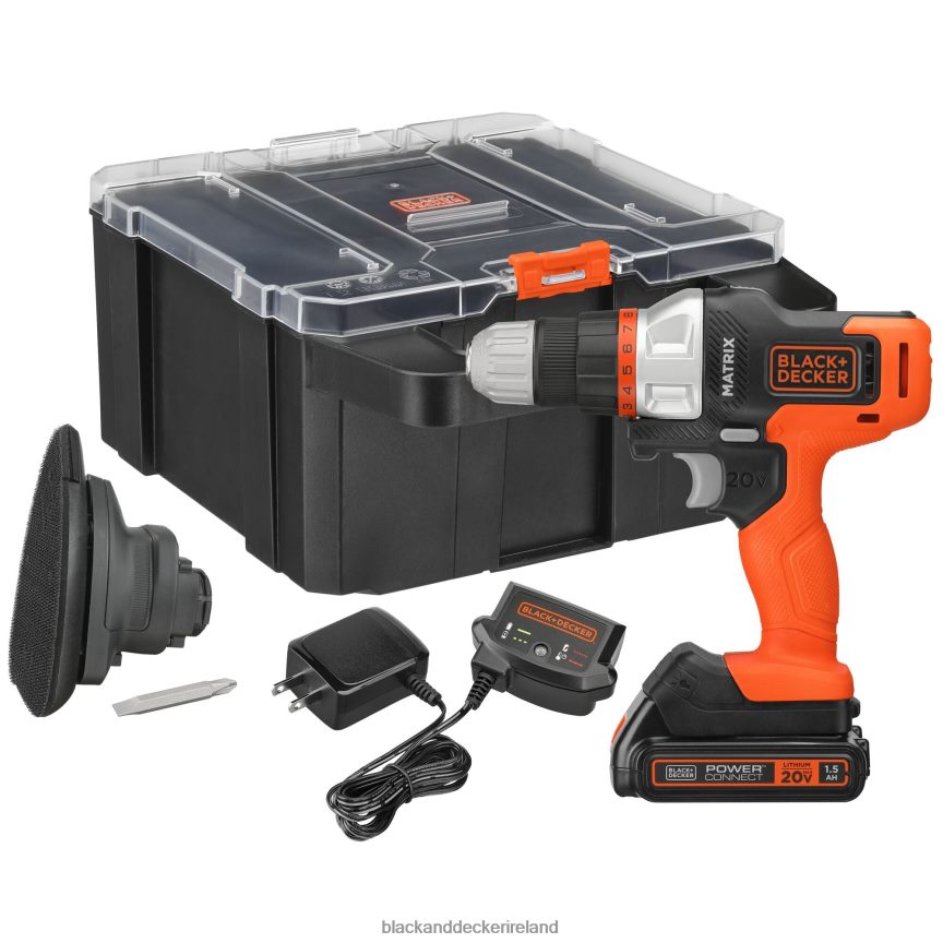 BLACK+DECKER MATRIX 20V MAX Drill Kit Includes Sander Attachment Storage Case Battery and Charger 2TNNR2525 Tools