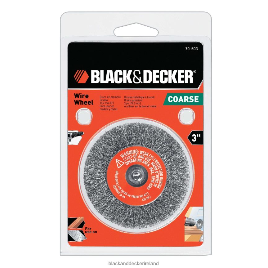 BLACK+DECKER Wire Wheel 1/4-Inch Crimped Coarse Shank 3-Inch 2TNNR2639 Tools
